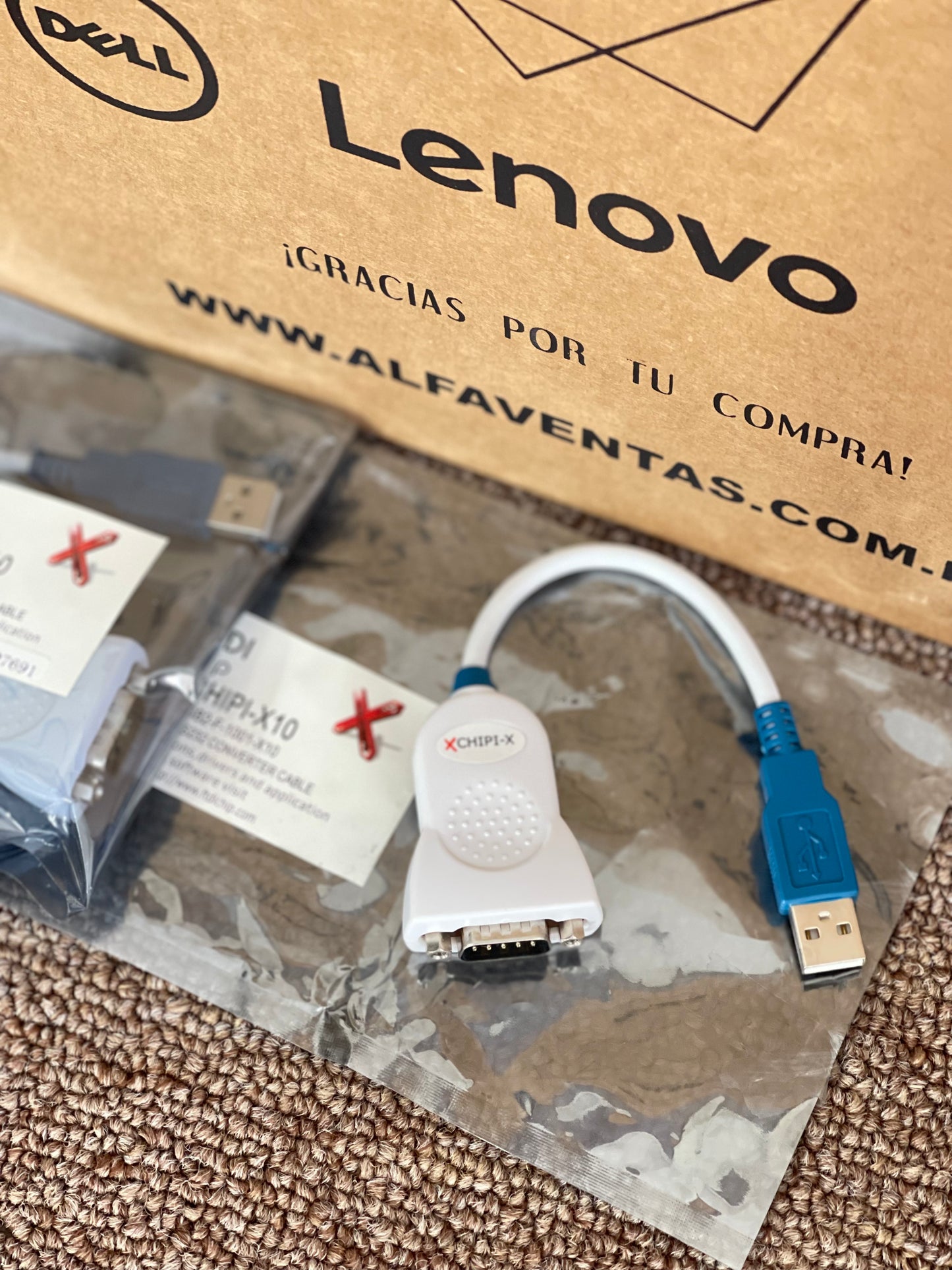 Cable convertidor USB a RS232, 10 cm, máximo 250 kbaudios
